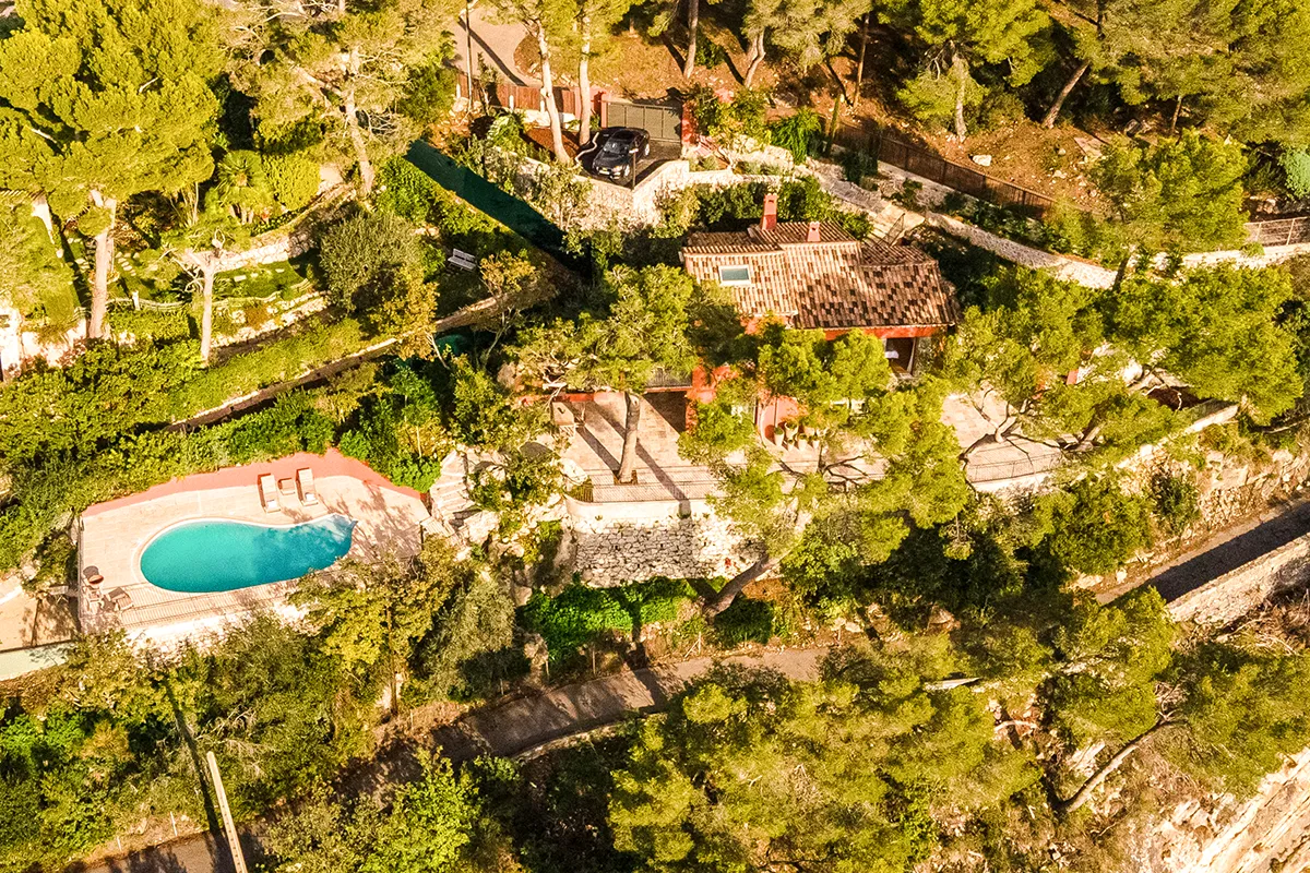 aerial photography Mediterranean villa