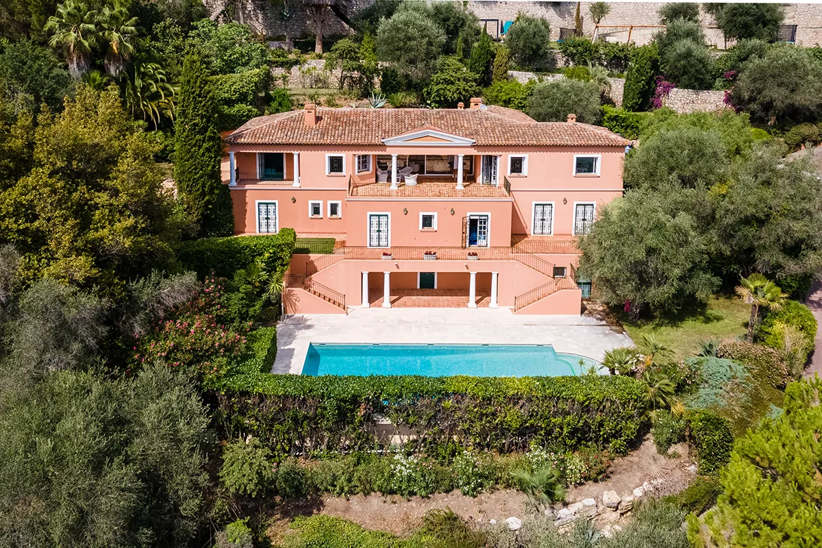 aerial view luxury villa Cannes French Riviera