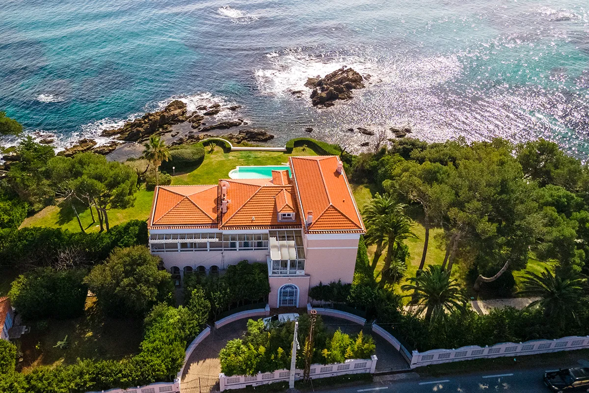 aerial photography sea view villa French Riviera